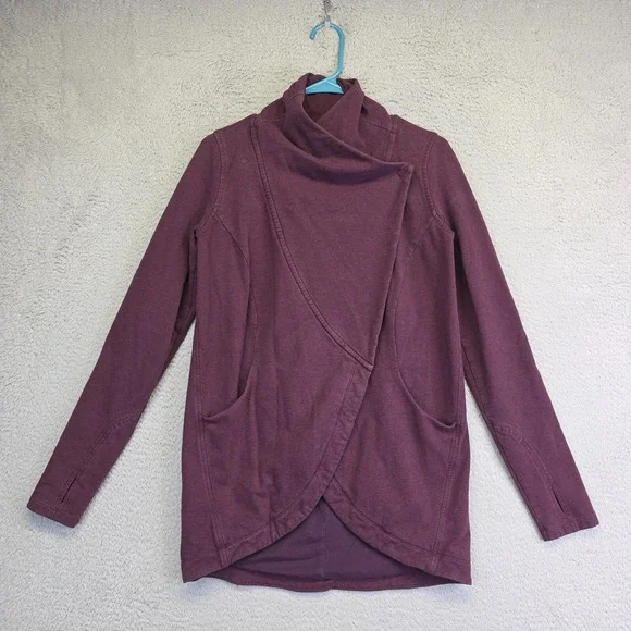 Lululemon Thats A Wrap Jacket Womens 4 Purple Crossover Thumbhole French Terry‎ - Picture 2 of 16